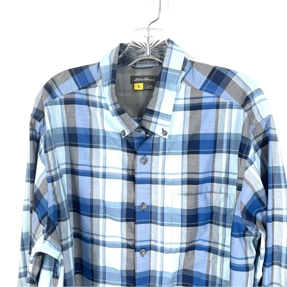 Eddie Bauer Travex Shirt Men's Size XL Blue Plaid Button Up Classic Fit - Picture 3 of 6